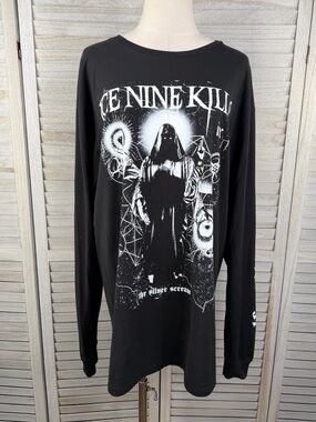 ICE NINE KILLS The Silver Scream Long Sleeve Tee Black/White-XL